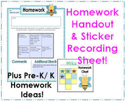 Preschool Bee Homework Handout Ideas Sticker Recording Sheet