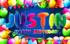 Maybe you would like to learn more about one of these? Download Wallpapers Happy Birthday Justin 4k Colorful Balloon Frame Justin Name Blue Background Justin Happy Birthday Justin Birthday Popular American Male Names Birthday Concept Justin For Desktop Free Pictures For Desktop Free