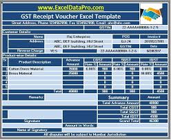 This general donation receipt template in microsoft excel spreadsheet format (.xlsx) includes fields for charity / organization name, address, contact information, donor name, several lines of description, an amount field, a handwriting signature field. Download Gst Receipt Voucher Excel Template For Advance Payments Under Gst Exceldatapro