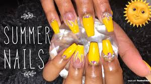 Can you put acrylic nails over fungus? Acrylic Yellow Coffin Nails Madam Glam Youtube