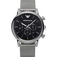 Wasserdichte uhr aus edelstahl mit lederarmband. Emporio Armani Herrenuhr Chronograph Ar1808 Galeria Karstadt Kaufhof