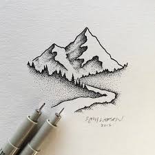 Pin By Sydney Brown On The Mountains Dotted Drawings Tattoo Sketch Art Stippling Drawing