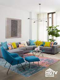 A Modern Style Living Room Featured In Hgtv Magazine Modern Style Living Room Hgtv Living Room Colourful Living Room