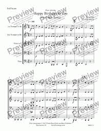 Happy birthday to you, free trumpet sheet music notes. Happy Birthday To You Brass Quintet Download Sheet Music Pdf File