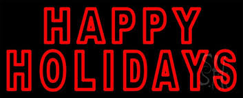 Red Double Stroke Happy Holidays Neon Sign Holiday Special Occasions Neon Signs Neon Light Do your best to choose a sign off that is appropriate for the recipient. custom led neon signs