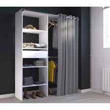 Maybe you would like to learn more about one of these? Paris Dressing Blanc Avec Rideau 4 Etageres 2 Penderies Et 1 Tiroir 143 X 48 X 182 Cm Leroy Merlin