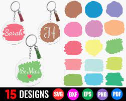 Paint Brush Stroke Svg Keychain Svg Paint Stroke Svg Paint Brush Svg Round Keychain Svg Keychain Background Svg Keychain Brush Stroke Cricut Monogram Keychain Design Cricut Crafts
