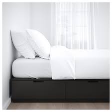 Nordli Bedframe Met Opberglades Antraciet 160x200 Cm Ikea Ikea Bett Bettgestell Bett Lagerung