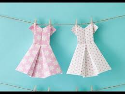 How To Make An Origami Dress Craft Tutorial Origami Dress Paper Dress Dress Card