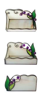 Porte Cartes De Visite Pour Bureau Organisateur De Verre Etsy Business Card Holders Stained Glass Glass Art