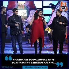 Mtv India On Twitter Song Name Senorita Movie Name Zindagi Nahi Milegi Dobara Watch Shankar Live Sid Mahadevan And Shivammahadevan Performing On Royal Stag Barrel Select Mtvunplugged Tonight At 8 Pm Barrelselect Makeitperfect Lyrics for chand pal ke hamsafar by shankar mahadevan & shreya ghoshal. twitter