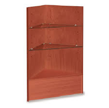I found a set of plans in woodsmith. Cherry Corner Case With Glass Shelves Corner Shelf