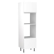 Integrated compact appliances are generally around 450mm but some have fascia giving a total size of 455, which will fit into the tall unit fine. J Pull Single Oven Microwave Housing Unit 600mm Gloss White