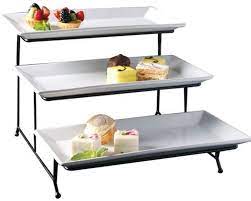 Enjoy free shipping and easy returns every day at kohl's. Amazon Com 3 Tier Classic Rectangular Serving Platter Three Tiered Cupcake Tray Stand Durable Food Server Display Plate Rack White Pastry Decor Food Stand Platters