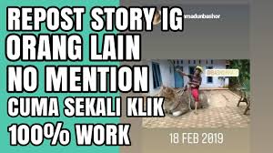 Cara Repost Story Instagram Orang Lain Tanpa Mention Youtube