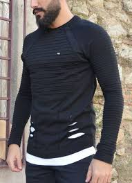 Modagen Com Erkek Giyim Erkeklere Ozel Alisveris Sitesi Erkek Tarz Siyah Beyaz Detayli Sweatshirt Erkek Giyim Erkek Gunluk Giyim Erkek Tisort