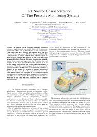 Pdf Rf Source Characterization Of Tire Pressure Monitoring System