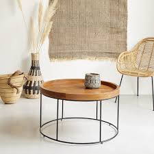 Achetez en toute sécurité et au meilleur prix sur ebay, la livraison est rapide. Table Basse Ronde En Bois De Teck Et Metal Mobilier De Salon Bdbd