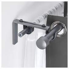 Betydlig Curtain Rod Holder Silver Color Ikea In 2021 Curtain Rod Holders Curtain Rods Double Rod Curtains