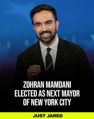 Zohran Mamdani has been elected as the next mayor of New York City. See  more on Just Jared. #ZohranMamdani #NewYorkCity #Election2025 Photo: Getty