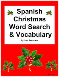 This word search contains the following 12 words: Spanish Christmas Word Search Worksheet And Vocabulary Teaching Resources