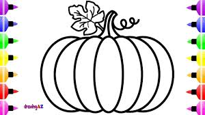 How To Draw Pumpkin So Cute For Kids And Art Colouring Book For Children