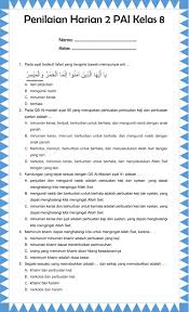 Berlebihan makan itu merupakan perbuatan yang …. Penilaian Pai Kelas 8 Bab 2 Worksheet