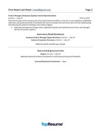 contractor and construction resume