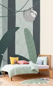Bedroom mural ideas for any style. Cute Illustrated Sloth Wallpaper Mural Hovia Uk Kids Room Murals Mural Wallpaper Minimalist Kids Room