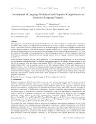 Pdf Development Of Language Proficiency And Pragmatic Competence In An Immersive Language Program