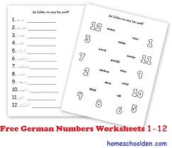 German Numbers 1 To 12 Zahlen Learn German Number Worksheets Learning German Worksheets