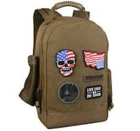 Military Tactical Backpack Work Bag with Five Patches Including 1 US Flags  for Outdoor (Coyote), Large, 19061