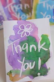 If your child comes home from preschool or daycare with lots of abstract freestyle paints, you can always cut them up to make one of these cute homemade thank you cards from toddlers. Handmade Thank You Cards With Wax Resist Paint Technique Handmade Thank You Cards Thank You Cards From Kids Homemade Cards