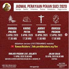Misa (online) kamis putih 2020 | gereja st. Jadwal Misa Pekan Suci Online Di Gereja St Antonius Kotabaru Yogyakarta Sesawi Net