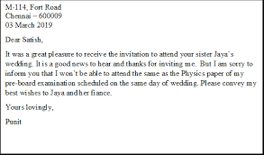 The important information such as the date, time and the venue must be mentioned in the letter. Your Friend P V Sathish Has Invited You To Attend The Wedding Of His Sister Jaya You