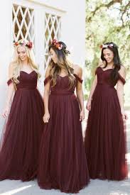 2018 Burgundy Bridesmaid Dresses Country Style Off Shoulder Beach Wedding Par Wine Bridesmaid Dress Long Burgundy Bridesmaid Dresses Country Bridesmaid Dresses