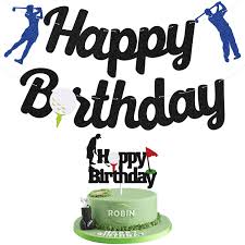 A retirement party is a celebration of the retiree's past accomplishments and his or her future plans. Amazon Com Glitter Golf Birthday Banner Happy Birthday Golf Theme Cake Topper Sports Themed Birthday Party Decorations Supplies For Men Boy Adult Kids Play Golf Black Birthday Banner Kit Toys Games