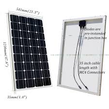 Includes waterproof junction box and mc4 connectors. Renogy Black Frame 100w Solar Panel Monocrystalline 12v Off Grid Power Rv Camper Solar Panels Kits Alternative Energy Supplies