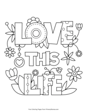 Love always chose love love. Live Love Laugh Coloring Page Free Printable Pdf From Primarygames