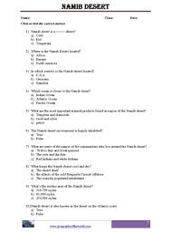 Namib Dersert Printable Worksheet Pdf Lessons Geography Worksheets Social Studies Worksheets World Geography