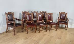 A set of leather dining chairs will add warmth. Eight Victorian Oak Red Leather Dining Chairs Antiques Atlas Dining Chairs Leather Dining Chairs Leather Dining