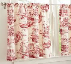fishing village toile cafe curtain