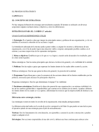 Los pasos proceso de 1. El Proceso Estrategico Henry Mintzberg Liderazgo Planificacion