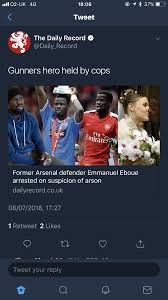 Former multifunctional profesional footballer for the mighty galatasary fc. Emmanuel Eboue Arrested For Arson The Champions Den Rangers Media