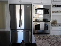 Refrigerator On One Wall Google Search Wall Oven Kitchen Wall Oven Trendy Kitchen