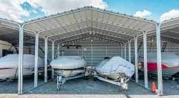 A sizable, well lit, gated lot with wide driveways ready for your rv and boat. Boat And Rv Storage Rivers End Marina