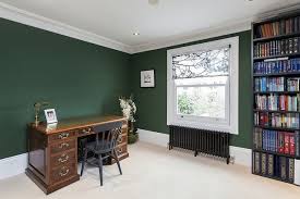 Study Gray Home Offices Dark Green Rooms Dark Green Walls