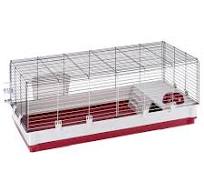Ferplast Extra-Large Rabbit Cage | Rabbit Cage Measures 47.2 x 23.6 x 19.7  Inches & Includes ALL Accessories | Burgundy & Cream
