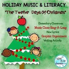 Music And Literacy Christmas Activity The Twelve Days Of Christmas School Elementary Music Christmas Christmas School Twelve Days Of Christmas