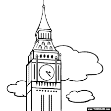 Big Ben Clock Tower London England Coloring Page Big Ben Clock London Clock Tower London Drawing